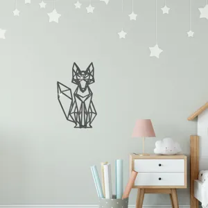 Geometrischer Fuchs Acryl Spiegel Wandaufkleber für Kinderzimmer Dekoration 3D Tier Kunst