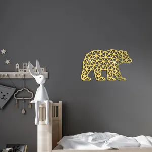 Goldener geometrischer Bär Acryl Spiegel Wandaufkleber Kinderzimmer Heimtextilien selbstk.