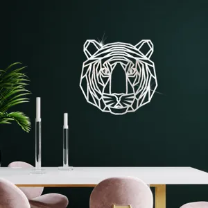 Geometrischer Tiger Acryl Spiegel Wandaufkleber, moderne 3D DIY Heimdekoration Aufkleber Wand.