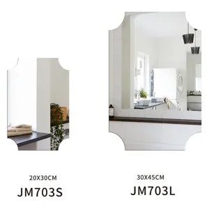 Decorative acrylic mirror wall sticker set for modern bathroom and home background decor.