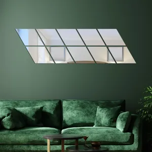 Diamond mirror wall sticker self-adhesive flexible PET mirror for home decor detail view.