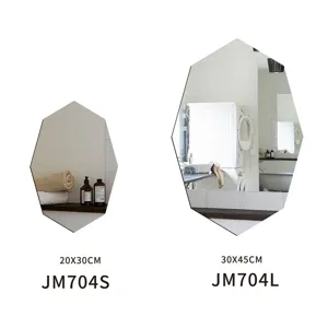 Irregular mirror wall stickers set, decorative acrylic mirror for bathroom and home decor.