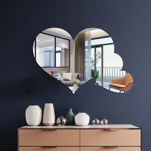 Heart speech bubble wall mirror home decor aesthetic acrylic mirror sticker living room