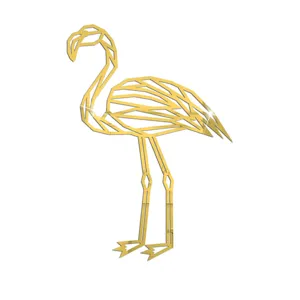 Goldene geometrische Flamingo Acryl Spiegel Wandaufkleber moderne Deko Aufkleber.