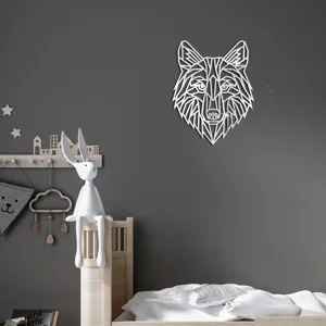 Geometrische Linien Tier Wandaufkleber Fuchs Acryl Spiegel Aufkleber Detailansicht Dekoration.