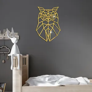 Geometrische Eule Acryl Spiegel Wandtattoo gold 3D Tier Heimdekoration selbstklebend