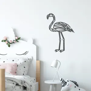 Geometrischer Flamingo Acryl Spiegel Wandaufkleber, selbstklebende Heimdeko Wandkunst.