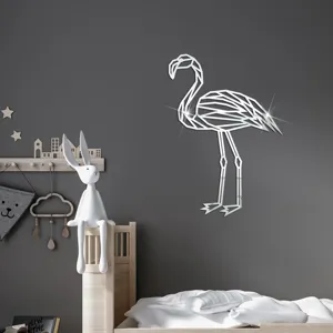 Geometrischer Flamingo Acryl Spiegel Wandaufkleber moderne Heimdekoration Kinderzimmer DIY