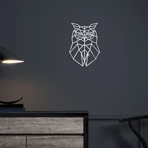 Geometrische Eule Acryl Wandtattoo Spiegel für Heimdeko, moderne selbstklebende Wandkunst.