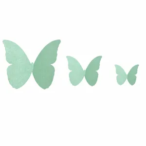 3D pearlescent paper butterfly wall stickers set 48pcs in assorted sizes for home decor.