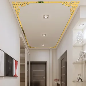 3D acrylic corner mirror wall sticker for living room ceiling corner decorative waistline use.