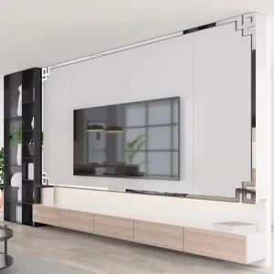 3D acrylic mirror wall stickers corner decorative decals for modern living room TV background wall