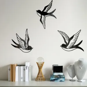 3D Swallow Acrylic Mirror Wall Stickers Self Adhesive Reflective Bird Decals For Living Room Bedroom Home Decor