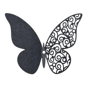 Close-up view of 3D hollow butterfly wall sticker with exquisite filigree hollow details.