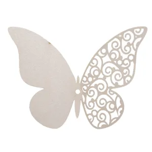 Close-up detail of the hollow pearlescent butterfly paper wall sticker with exquisite cutout.