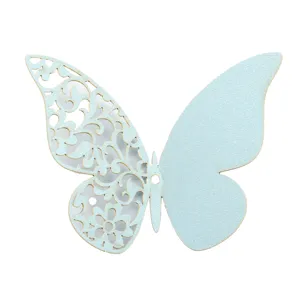 Close-up detail shot of the hollow pearlescent paper butterfly wall sticker for DIY home decor.