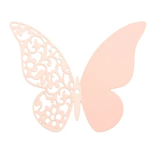 3D hollow pearlescent paper butterfly wall sticker for wedding, party and home decor.