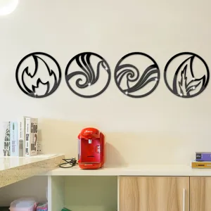 3D acrylic mirror wall stickers four elements circular decorative stickers home decor