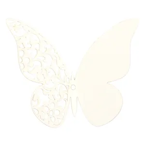 3D hollow pearl paper butterfly sticker for wedding party home wall DIY decor white