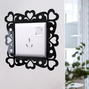 Acrylic mirror square switch sticker decorative wall sticker for living room decor