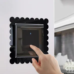 Acrylic mirror wall switch sticker decorative reflective cover plate for home decor
