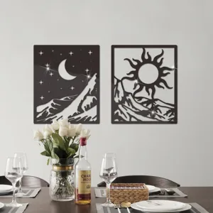 3D acrylic mirror wall stickers sun moon art decor self adhesive wall decals for home living room