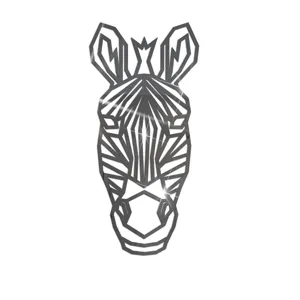 Geometrischer Zebra Kopf Acryl Spiegel Wandaufkleber fuer moderne Heimdekoration Design.