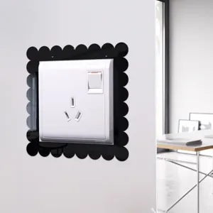Acrylic mirror switch sticker black decorative wall plate cover for home interior room decor