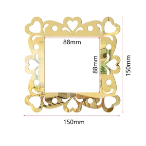 Acrylic mirror switch sticker with hollow heart design, decorative wall sticker.