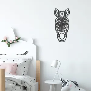 Geometrischer Zebra Spiegel Wandsticker Detailansicht fuer moderne Kinderzimmer Wandkunst