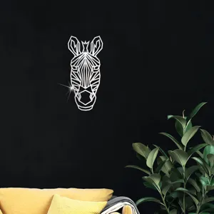 Acryl Spiegel Wandaufkleber mit geometrischem Zebra Kopf Design für moderne Dekoration.
