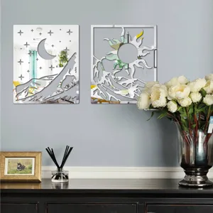 3D Acrylic Mirror Wall Sticker Sun Moon Stars Home Decor Self-Adhesive Wall Art Decal