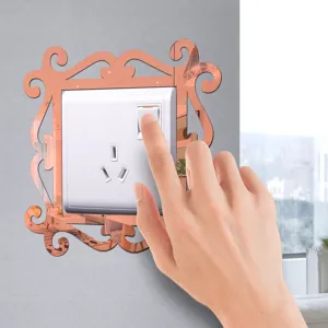 Acrylic mirror switch sticker decorative wall plate cover for living room bedroom home decor