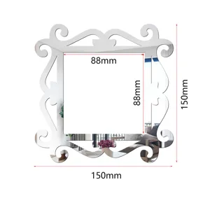 Acrylic square mirror wall sticker decorative switch surround reflective home decor 150mm