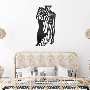 Abstract female body acrylic mirror wall sticker for chic bedroom decor and modern living rooms.