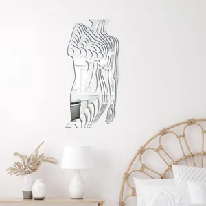 Abstract human body acrylic mirror wall sticker, 2mm self-adhesive art decor for bedroom.