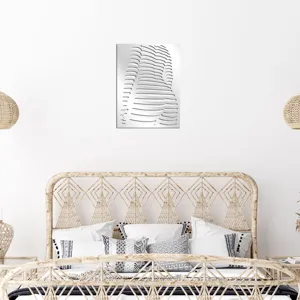 Adhesivo de pared espejo acrílico diseño cuerpo abstracto para decor dormitorio detalle.