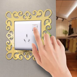 Acrylic Mirror Square Switch Sticker Reflective Wall Decor Sticker For Living Room Bedroom