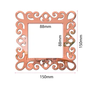 Acrylic mirror square switch sticker decorative wall sticker reflective hollow frame home decor