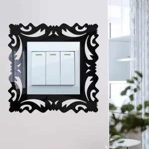 Acrylic mirror switch sticker decorative wall plate cover for living room and home decor
