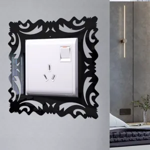 Acrylic mirror switch sticker decorative wall plate frame for home bedroom living room decor