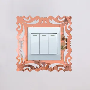 Acrylic mirror switch sticker decorative wall plate cover for home bedroom living room
