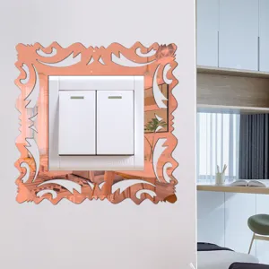 Acrylic mirror wall switch sticker decorative frame for living room bedroom home decor 1pc