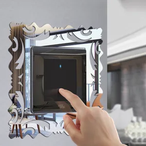Acrylic mirror wall switch sticker decorative frame for living room bedroom home decor.
