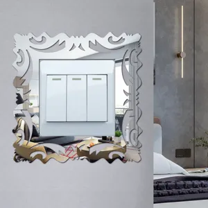 Acrylic mirror light switch sticker decorative wall plate cover for living room bedroom home decor.