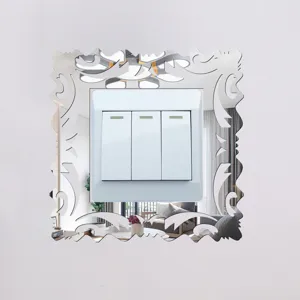 Acrylic mirror light switch sticker decorative wall plate cover for home living room decor