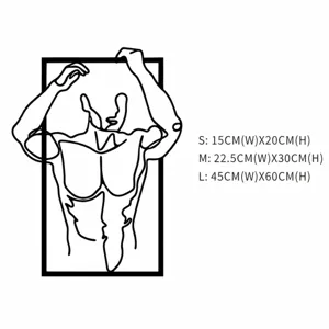 Acrylic line art wall sticker abstract human body minimalist home decor size chart