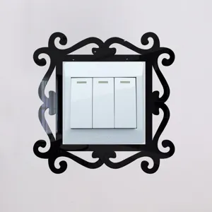 Acrylic mirror wall switch sticker decorative frame for home living room bedroom use