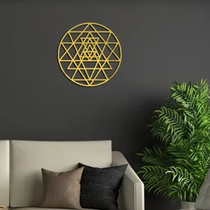 Flower Of Life Geometric Lines Acrylic Mirror Wall Sticker 3D Art Decal For Living Room Bedroom Home Decor