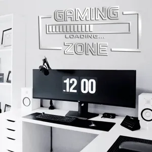 Acrylic gaming mirror wall sticker, loading zone sign, 3D decorative sticker for bedroom.